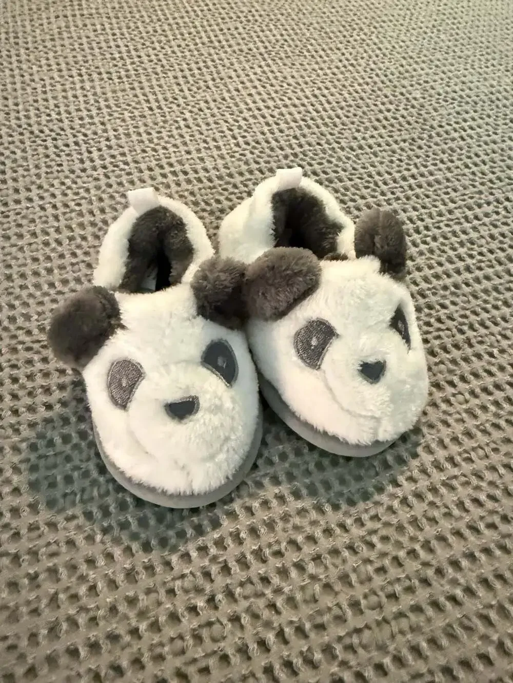 Toddler Plush Panda Slippers Fuzzy Warm Winter House Shoes Non-Skid